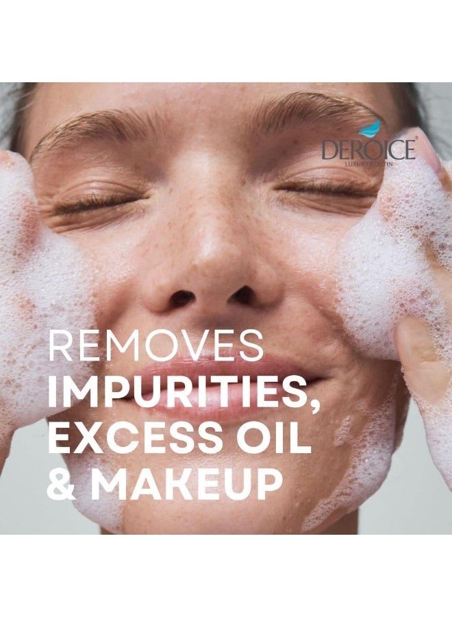 DEROICE Gentle Foaming Facial Cleanser with Brush – Daily Oil Control Cleanser for Oily & Acne-Prone Skin – Cleans Without Dryness, 150 ml - Image 3